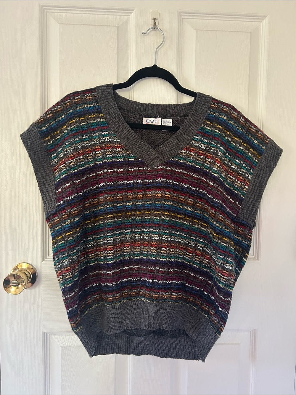 Vintage C.S.T. Studios Multicolor Striped Sweater Vest